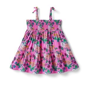 NWT Janie and jack pink floral smocked dress size 16